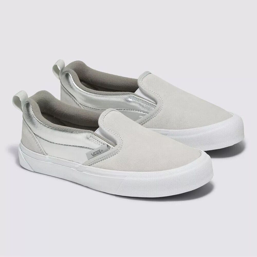 Vans Knu Slip Metallic‎ Silver Sneakers Slip-On Shoes Men’s Size 10.5